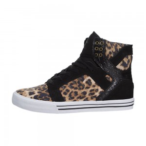 Inalti Dama Supra SkyTop Leopard Negrii | LOTRA6310