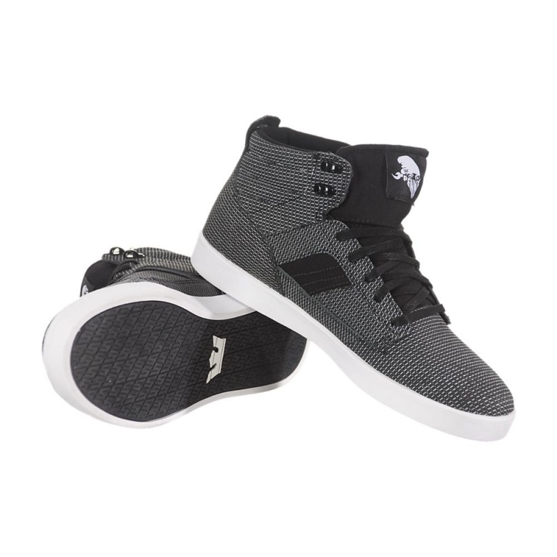 Adidasi Skate Barbati Supra Bandit Negrii Albi | GDZKQ6148