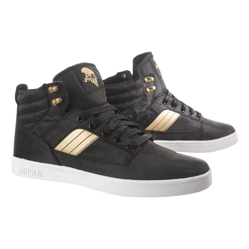 Adidasi Skate Barbati Supra Bandit Negrii Aurii | UQCNI7859