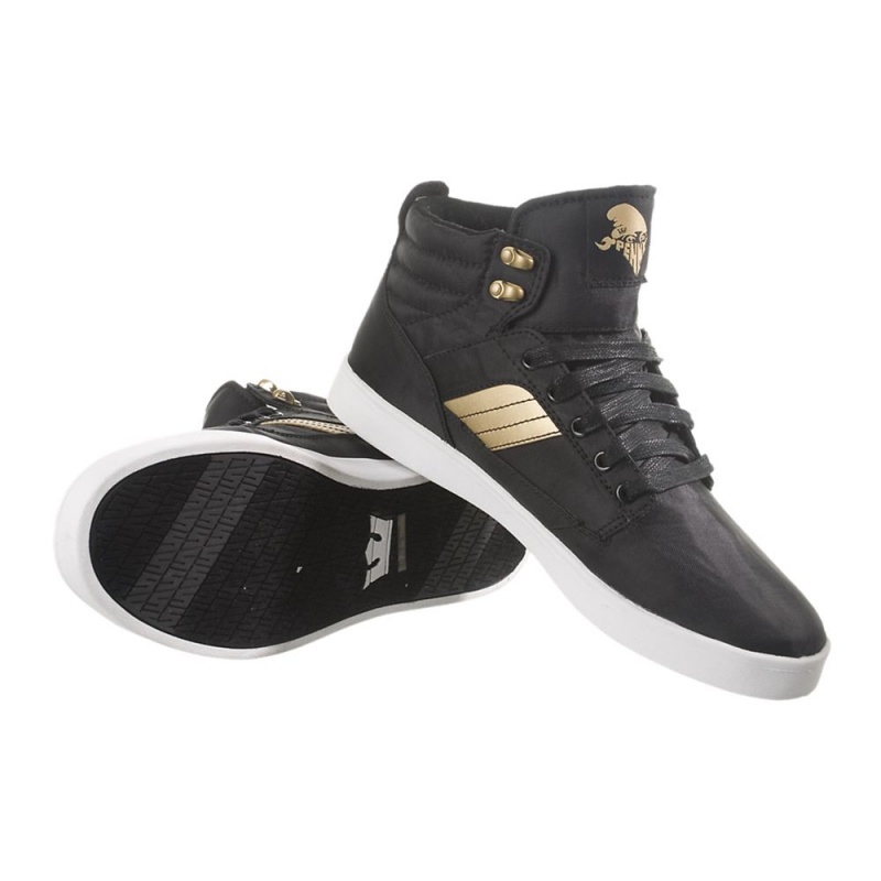 Adidasi Skate Barbati Supra Bandit Negrii Aurii | UQCNI7859