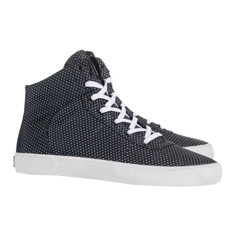 Adidasi Skate Barbati Supra Cuttler Negrii Albi | CHNBF3507