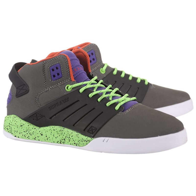 Adidasi Skate Barbati Supra SkyTop III Gri Negrii | KMRDE5062