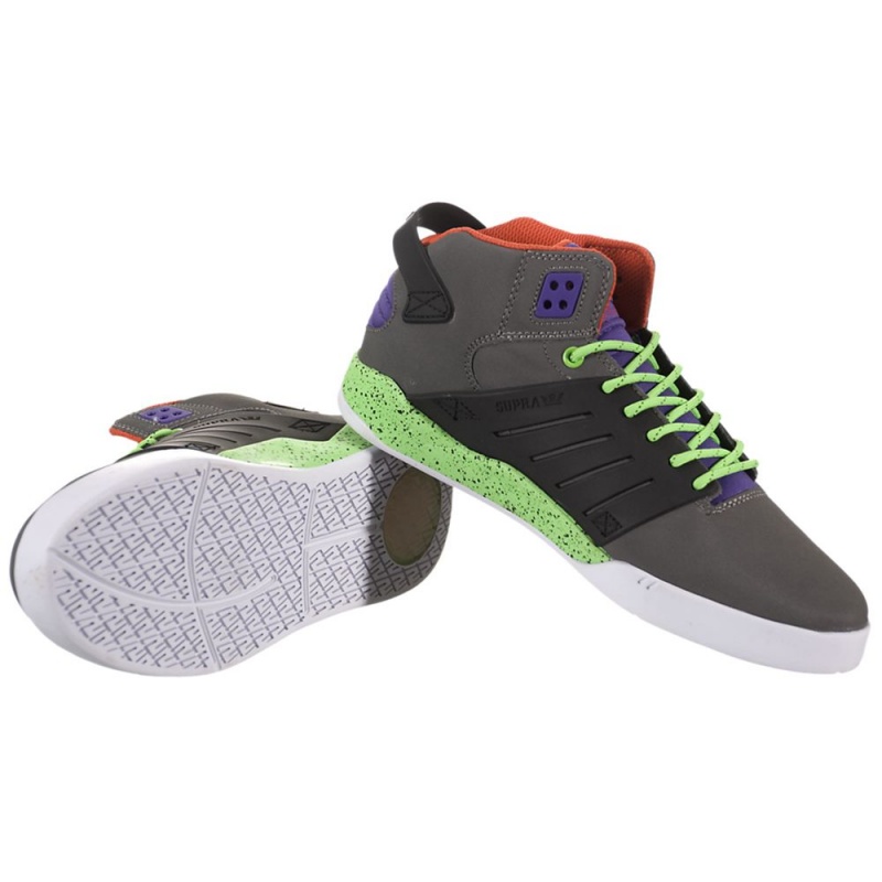 Adidasi Skate Barbati Supra SkyTop III Gri Negrii | KMRDE5062