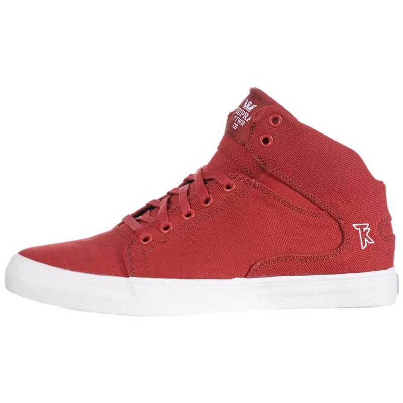 Adidasi Skate Barbati Supra Society Mid-High Rosii | ZDHWI4718