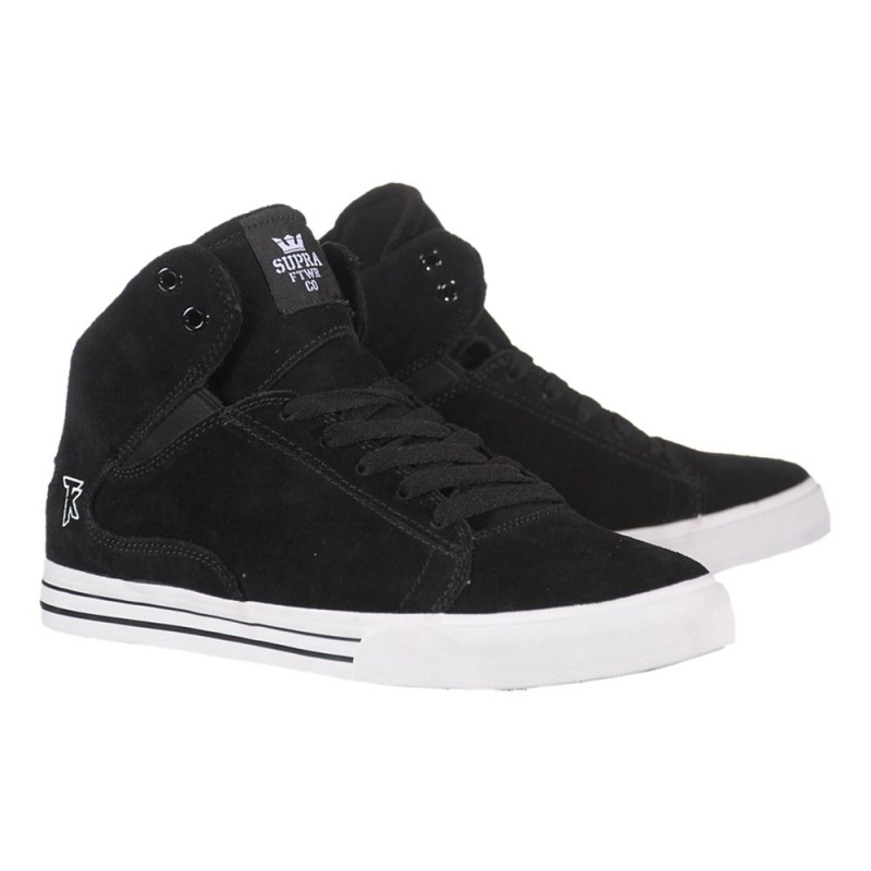 Adidasi Skate Barbati Supra Society Mid-High Negrii | WGXSA5793