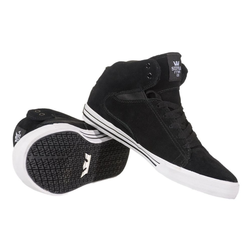 Adidasi Skate Barbati Supra Society Mid-High Negrii | WGXSA5793