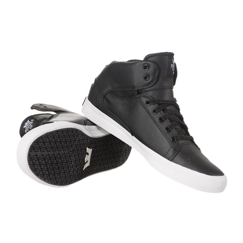 Adidasi Skate Barbati Supra Society Mid-High Negrii | YHGXT5947