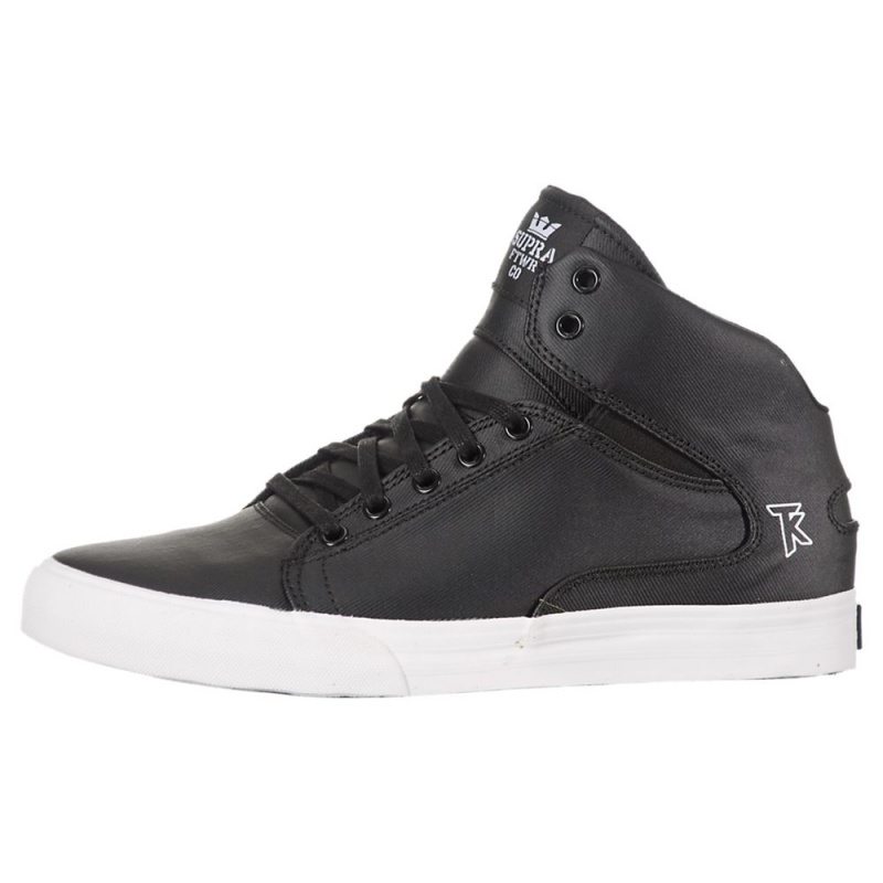 Adidasi Skate Barbati Supra Society Mid-High Negrii | YHGXT5947