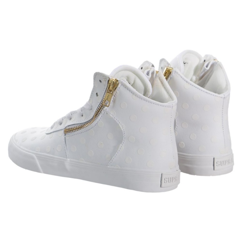 Adidasi Skate Dama Supra Cuttler Albi | XSFJR8549