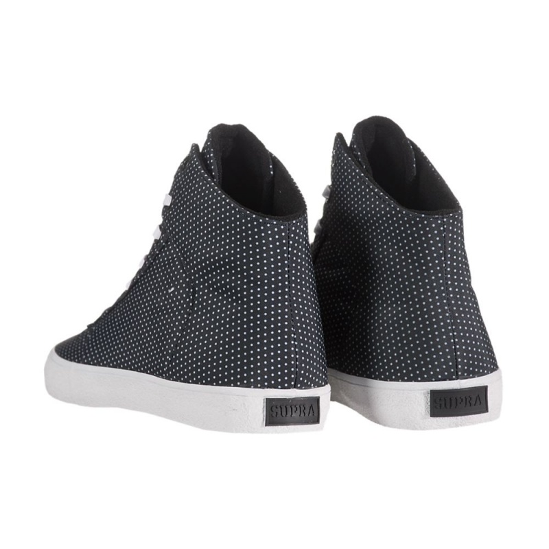 Adidasi Skate Dama Supra Cuttler Negrii Albi | IYTCW1489