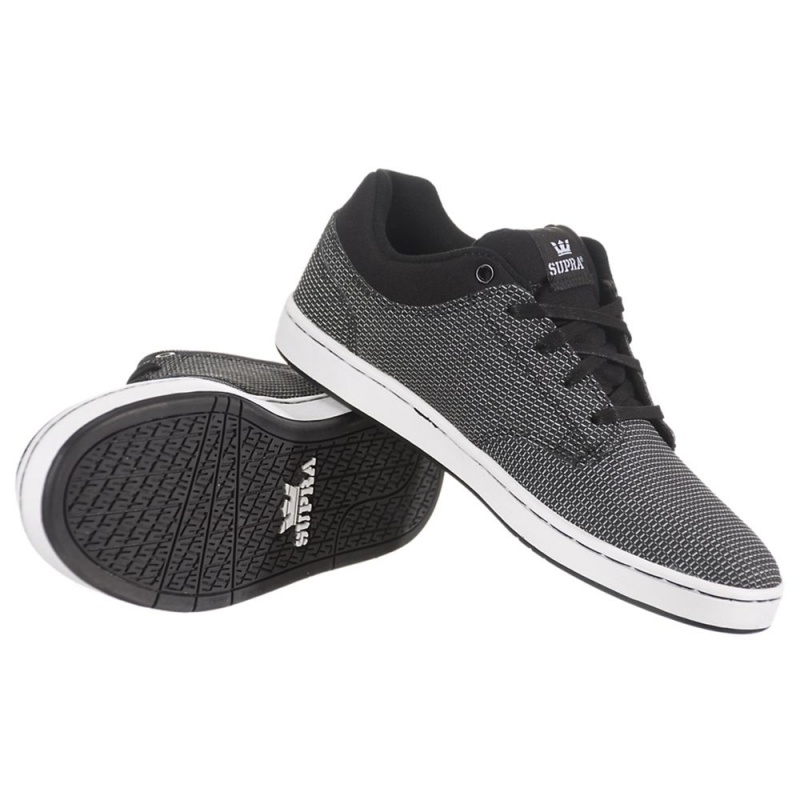 Adidasi Skate Dama Supra Dixon Negrii Albi | UBRYT6804