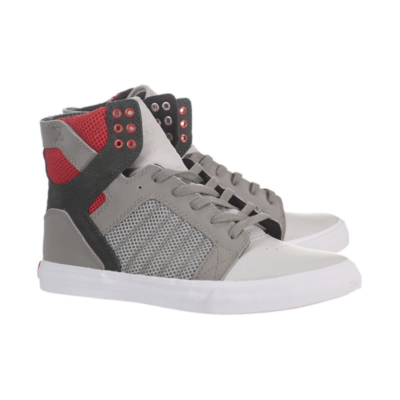 Inalti Barbati Supra SkyTop Gri Rosii | GYAQW9805