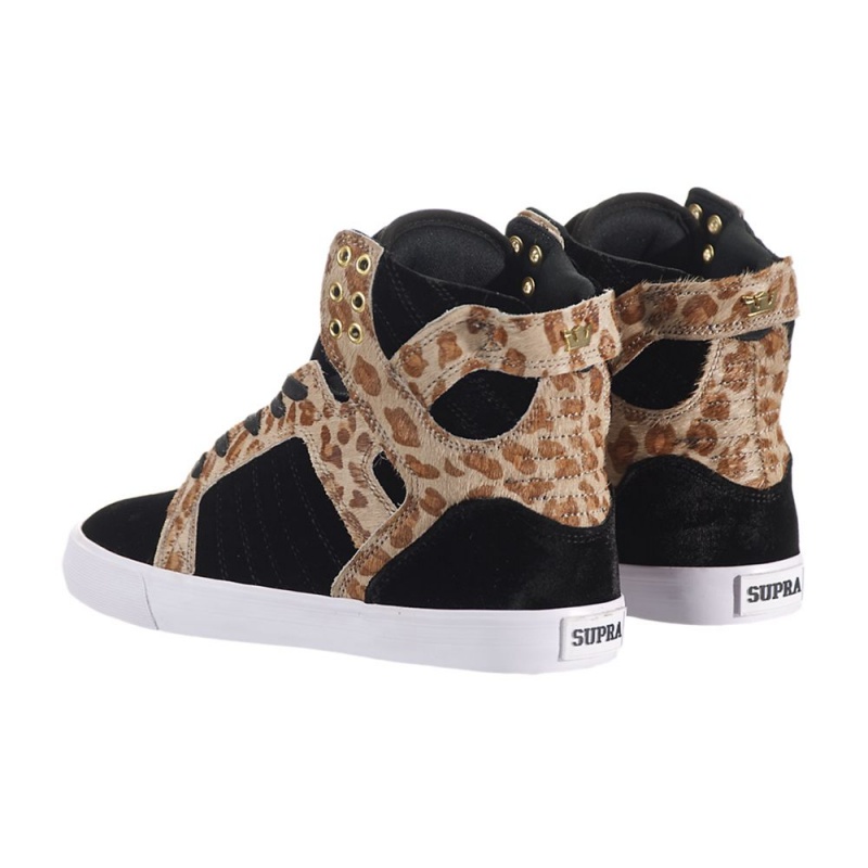 Inalti Dama Supra SkyTop Negrii Leopard | UKCHX9614