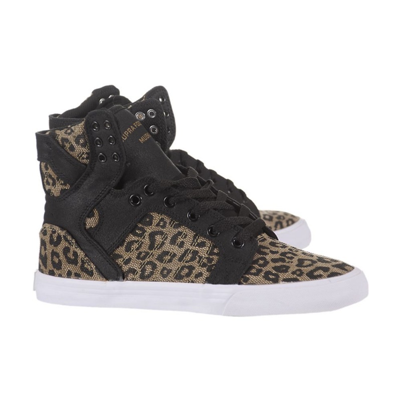 Inalti Dama Supra SkyTop Negrii Leopard | AQERP0239