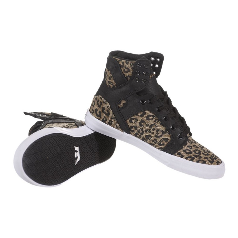 Inalti Dama Supra SkyTop Negrii Leopard | AQERP0239