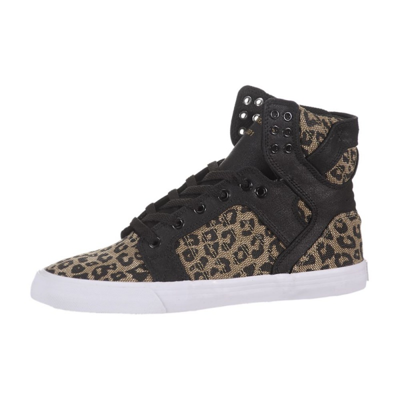 Inalti Dama Supra SkyTop Negrii Leopard | AQERP0239